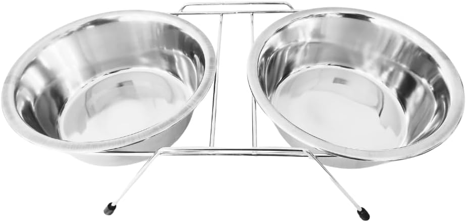 Chalesco Comedouro Duplo para Cães Cromado 240 mL - Imagem 2