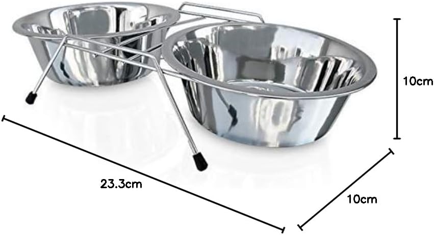 Chalesco Comedouro Duplo para Cães Cromado 240 mL - Imagem 7
