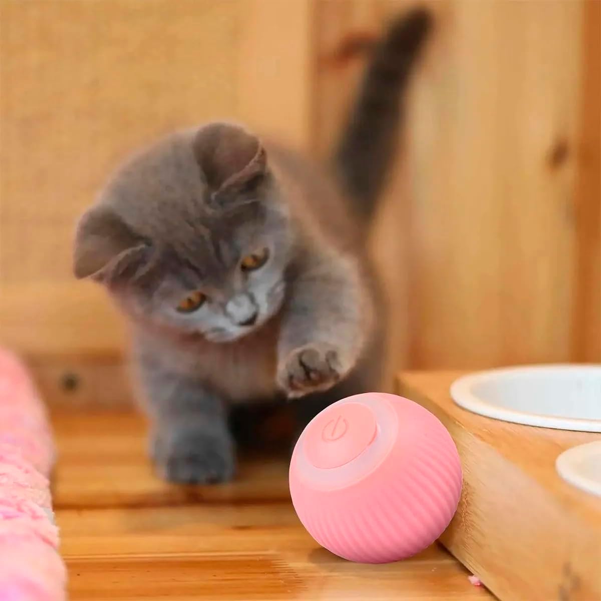 Bola Giratoria Inteligente Gato Pet Bolinha Animal de Estimaçao Brinquedo Usb Bateria Recarrevagel Petshop Interativo Relaxante - Imagem 5