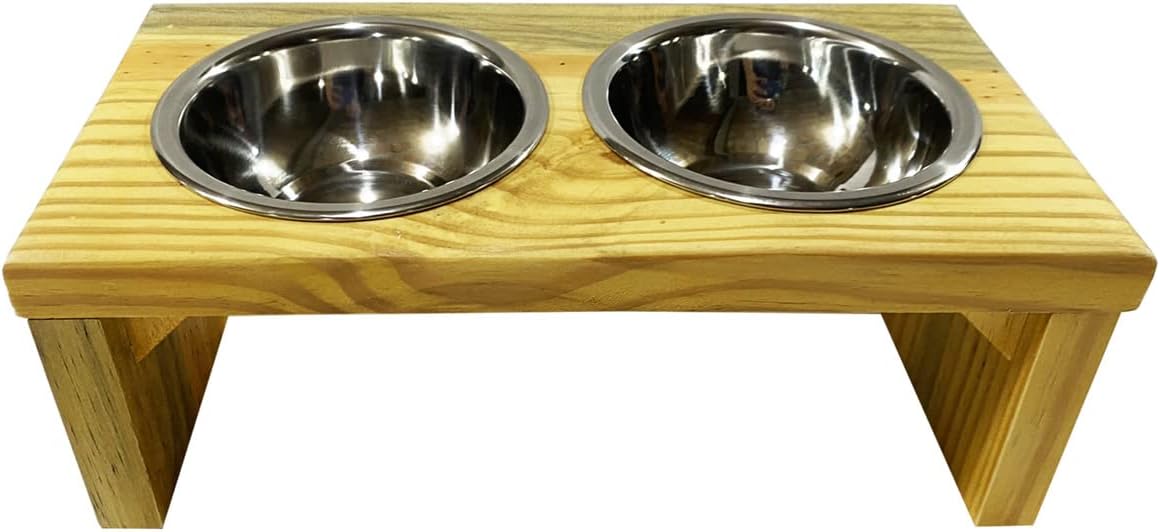 Luppet Comedouro para Cães e gatos Toronto Elevado e com potes de Inox M, 45x22x18cm - Imagem 3