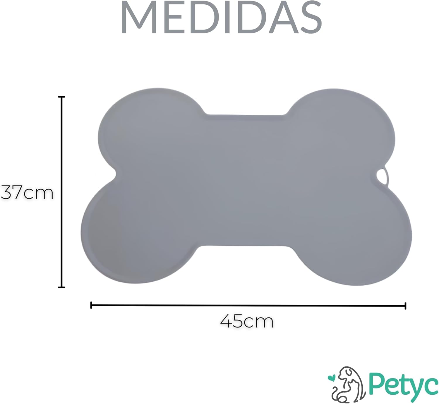 Jogo Americano Pet Tapete Para Comedouro e Bebedouro PETYC Silicone Aderente 37x45 cm Higiene Fácil Limpeza Produto Petshop (Cinza, 37x45) - Imagem 2
