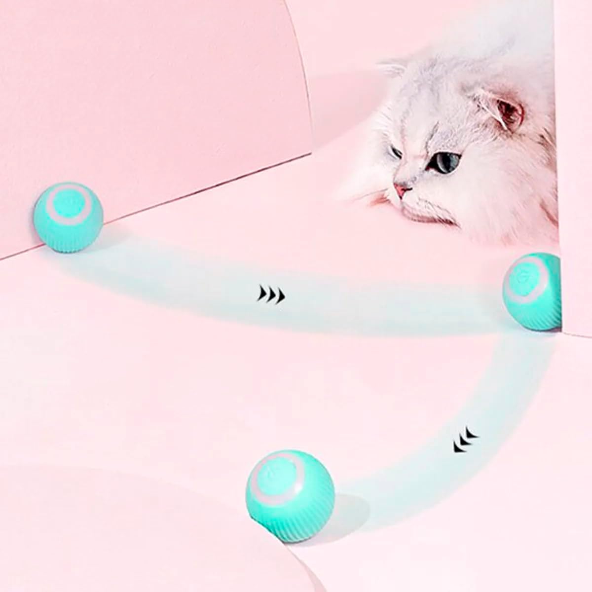 Bola Giratoria Inteligente Gato Pet Animal de Estimaçao Bolinha Brinquedo Usb Bateria Recarrevagel Petshop Interativo Relaxante Lazer - Imagem 6
