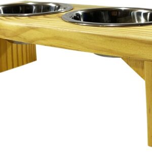 Luppet Comedouro para Cães e gatos Toronto Elevado e com potes de Inox M, 45x22x18cm
