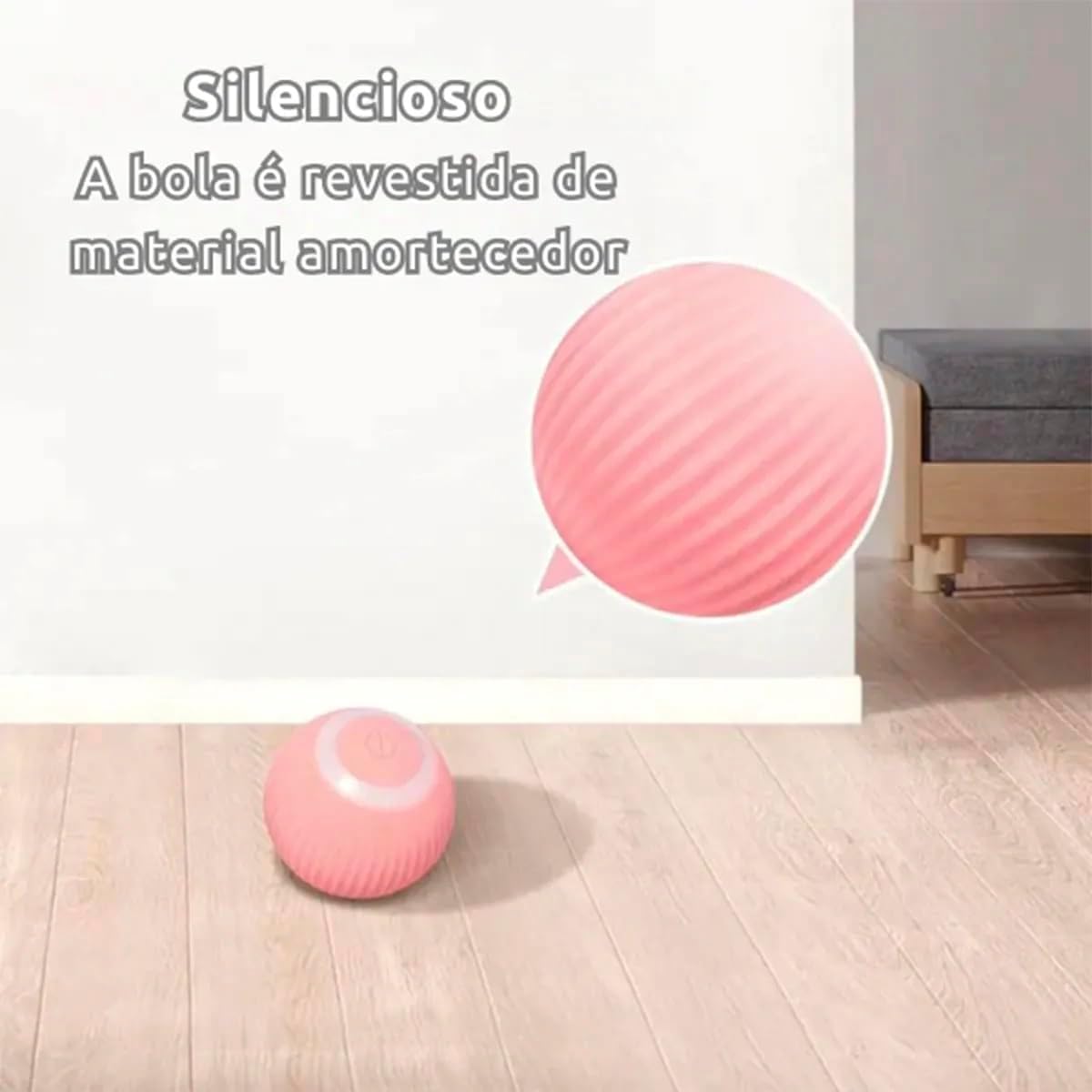 Bola Giratoria Inteligente Gato Pet Bolinha Animal de Estimaçao Brinquedo Usb Bateria Recarrevagel Petshop Interativo Relaxante - Imagem 7