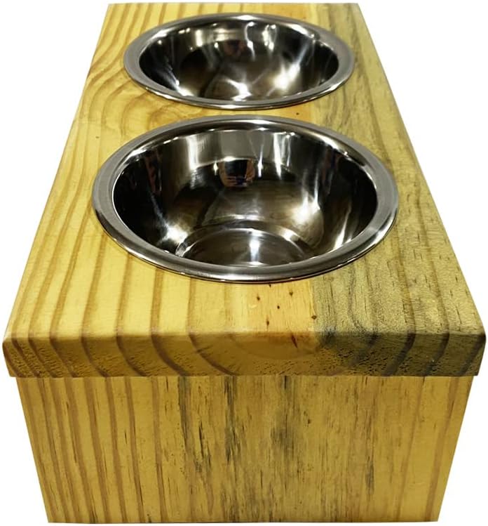 Luppet Comedouro para Cães e gatos Toronto Elevado e com potes de Inox M, 45x22x18cm - Imagem 5