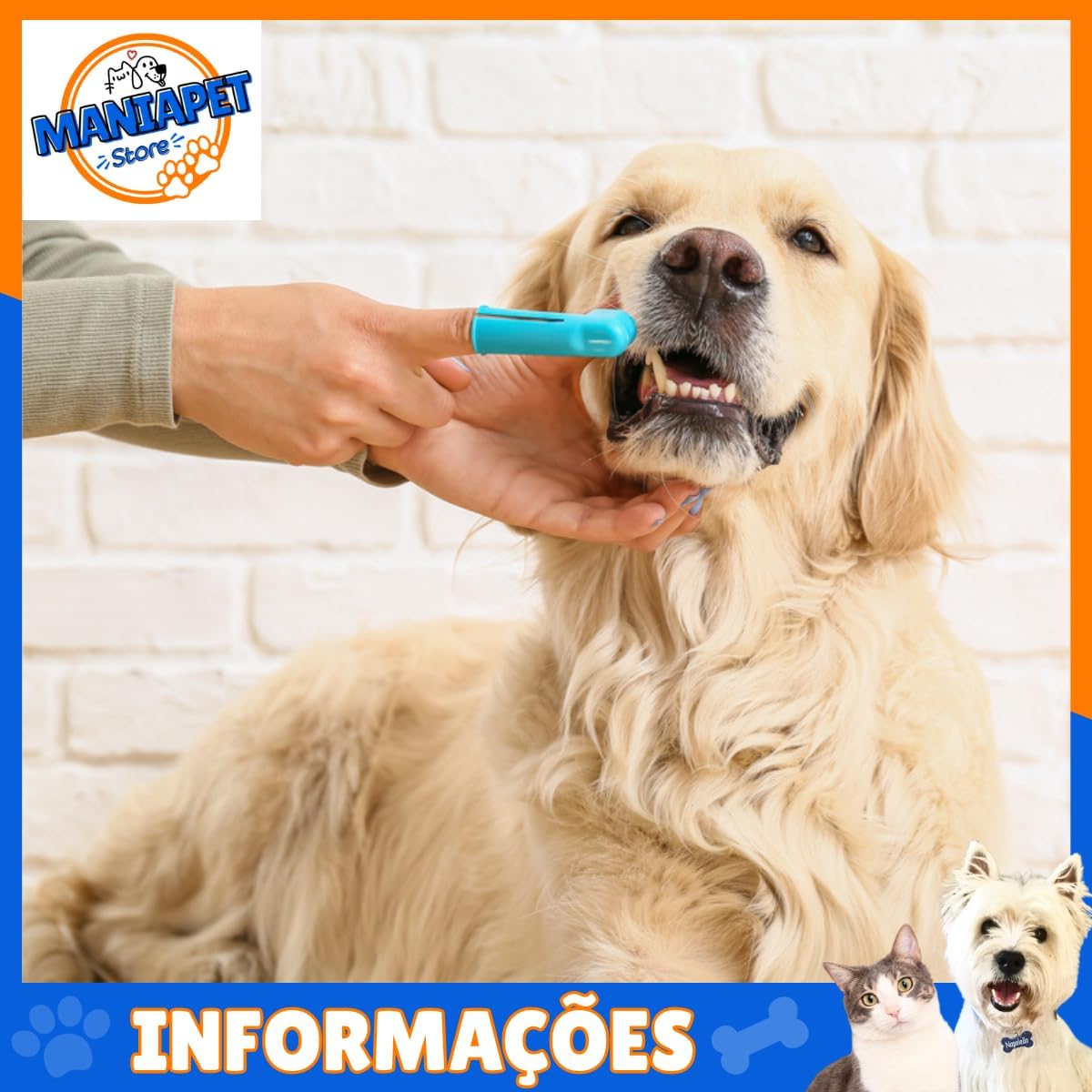 Escova de Dente para Pet Dedeiras + Gel Dental Kit Higiene Bucal Cachorro - Imagem 4