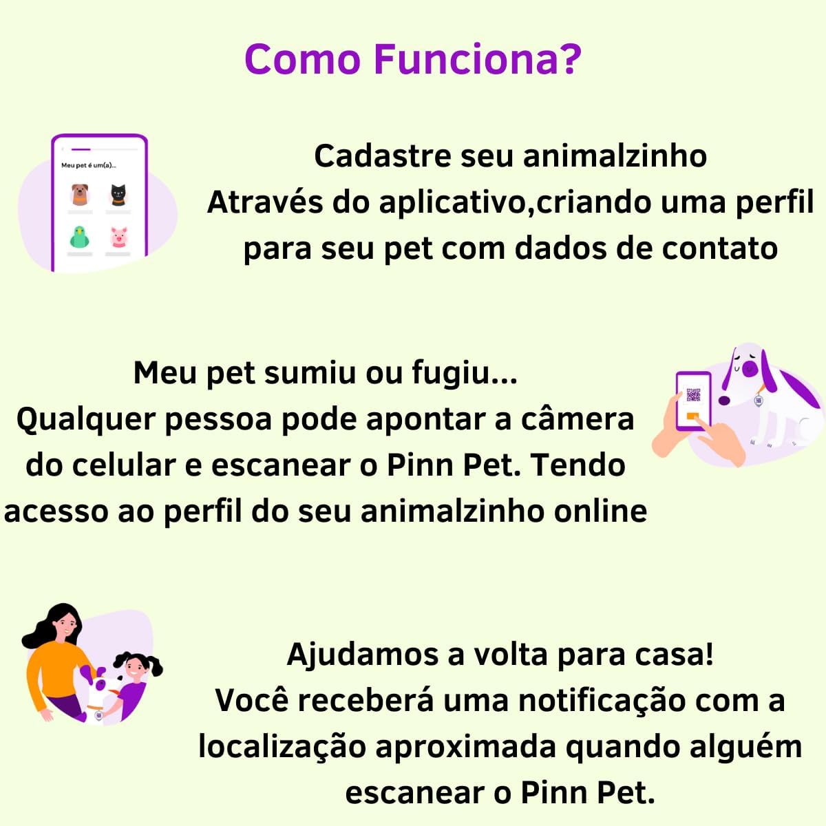 Pingente Inteligente QR Code para Pets Identificação Digital com Localização Notificações em Tempo Real, Cadastro Online, Atualização de Dados e Rede de Apoio Comunitária - Pinn Pet – E-FCS Store - Imagem 5