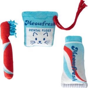 Fringe Studio Conjunto de brinquedos de pelúcia para gatos, mentolado, mini conjunto de 3 peças, coleção Pet Shop (904031)