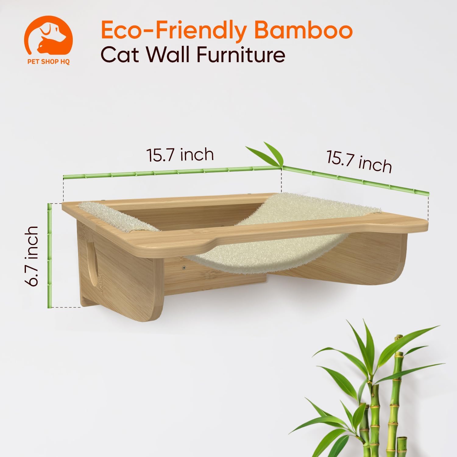 Pet Shop HQ Conjunto de móveis de parede para gatos – Prateleiras, escadas, casa para gatos, rede e mais – economia de espaço, fácil instalação, até 27 kg - Imagem 4