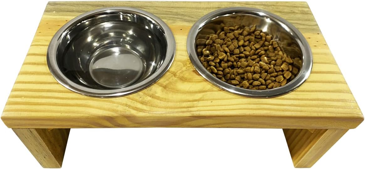 Luppet Comedouro para Cães e gatos Toronto Elevado e com potes de Inox M, 45x22x18cm - Imagem 6
