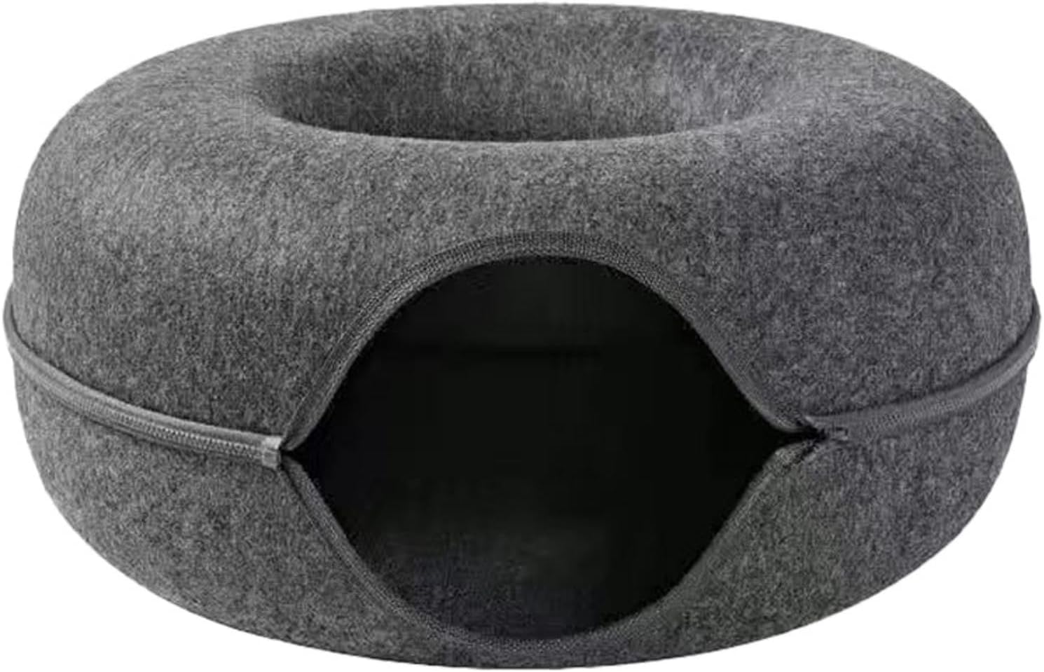 Cama de donut para gatos, Breatahble, túneis removíveis, feltro, redonda, para gatos, cavernas, túnel de gato, brinquedo para casa, pet shop - Imagem 6