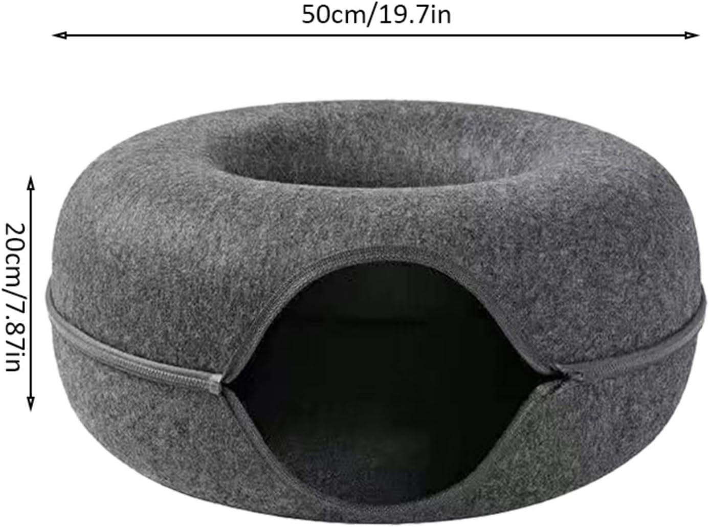 Cama de donut para gatos, Breatahble, túneis removíveis, feltro, redonda, para gatos, cavernas, túnel de gato, brinquedo para casa, pet shop - Imagem 5
