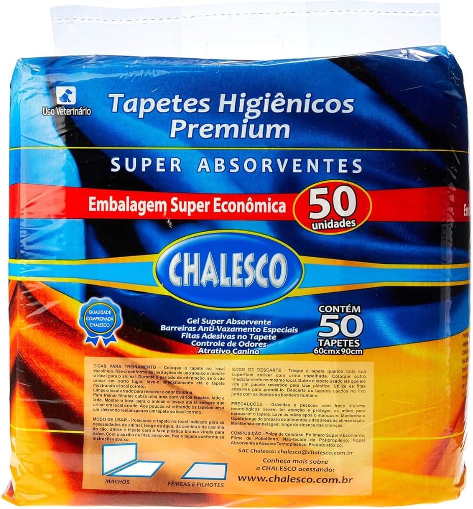 Chalesco Tapete Higienico Premium 50 Unidades 90x60 cm - Imagem 3