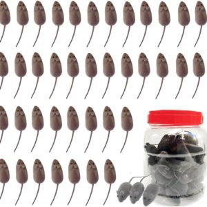 Kit 100 Ratinhos com Apito Brinquedo Rato para Gato Petshop (2 potes de 50 ratinhos)