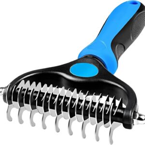 Escova Rake Desembaraçadora Profissional PETYC Cães e Gatos Rasquedeira Desemboladora Petshop (Azul)
