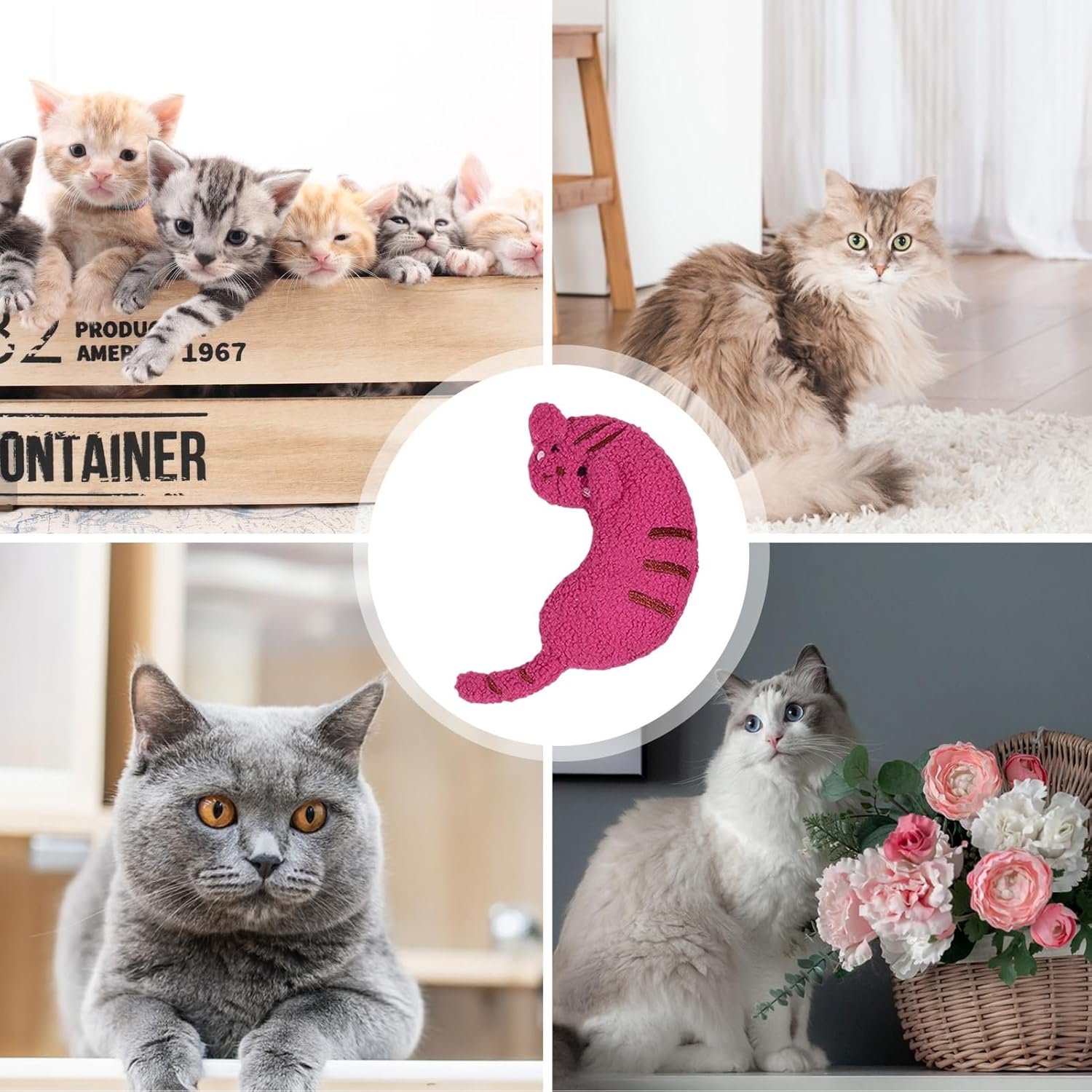Brinquedo de mastigar para gatos, filhotes, gatinhos, pelúcia de pelúcia macia para gatos | Brinquedos interativos para gatos para abrigo de animais de estimação, passeios, acampamento, pet shop, casa - Imagem 4
