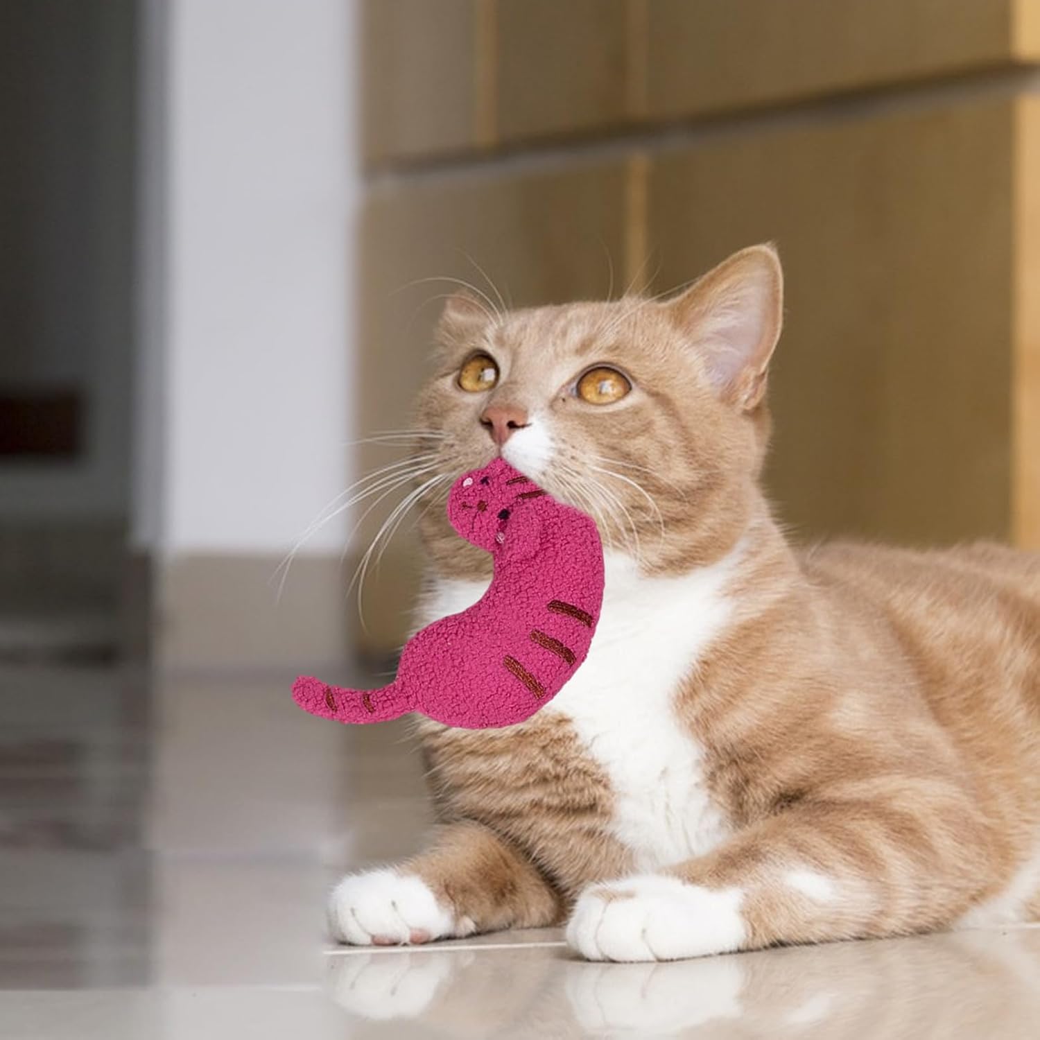 Brinquedo de mastigar para gatos, filhotes, gatinhos, pelúcia de pelúcia macia para gatos | Brinquedos interativos para gatos para abrigo de animais de estimação, passeios, acampamento, pet shop, casa - Imagem 2