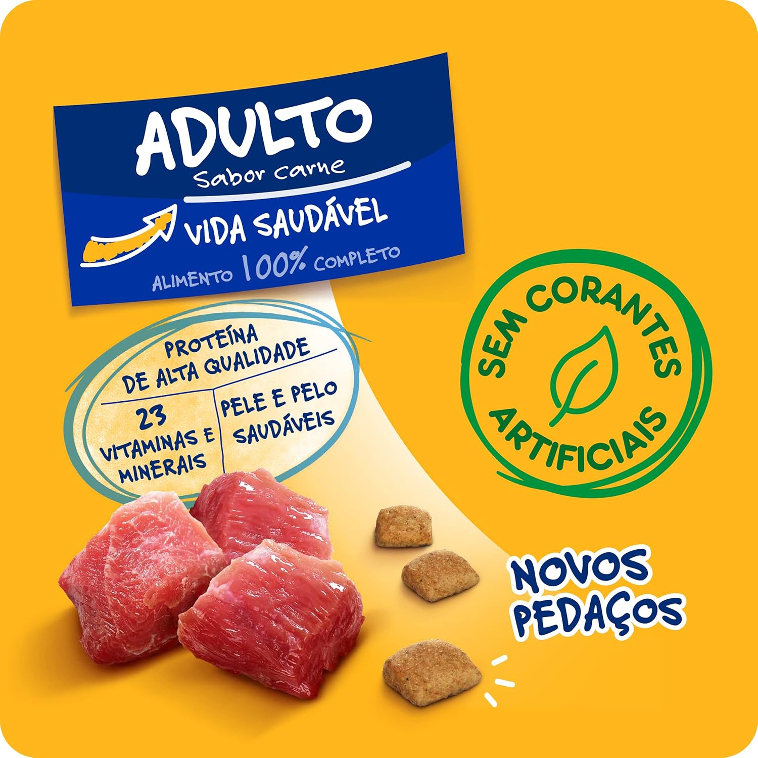 PEDIGREE Ração Pedigree Nutrição Essencial Carne Para Cães Adultos 900 G - Imagem 3