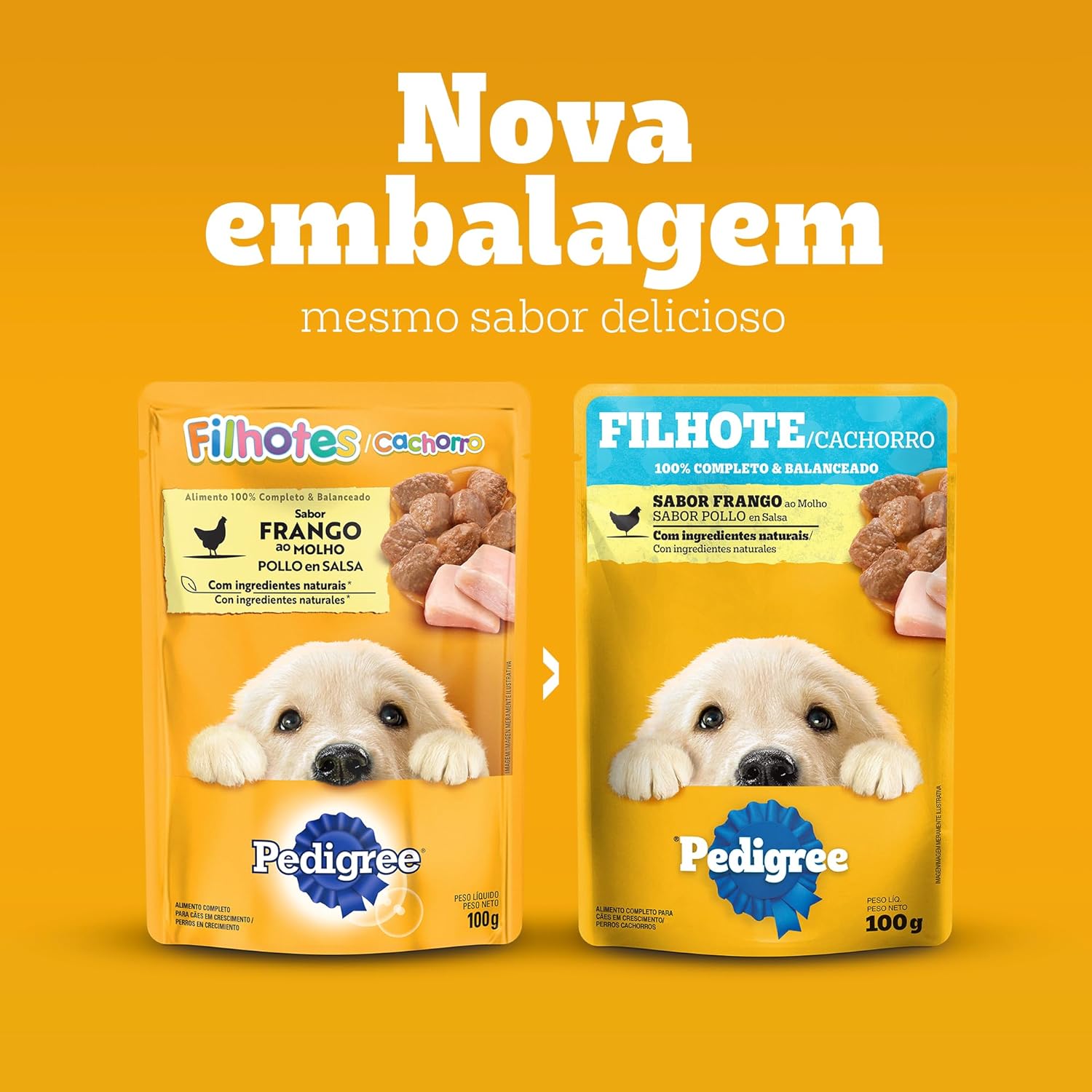 Pack Ração Úmida Pedigree Sachê Frango ao Molho para Cães Filhotes 100 g - 36 unidades - Imagem 2